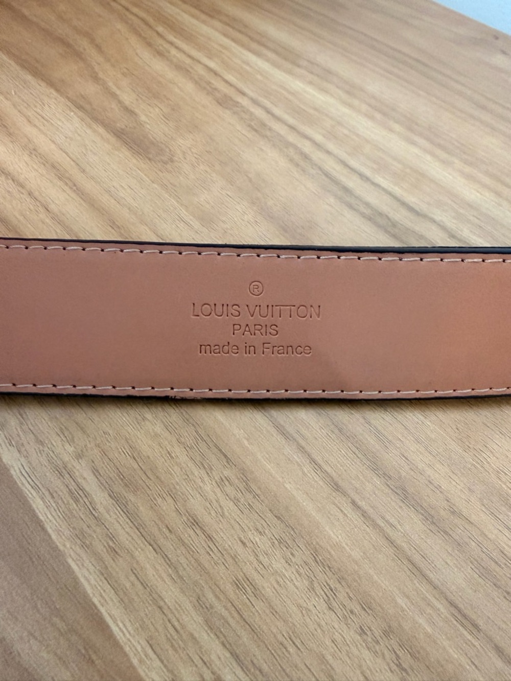 Louis Vuitton Brown Damier Canvas Belt with Gold LV Buckle - Picture 3 of 5